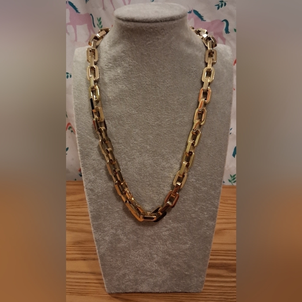 EUC Eddie Borgo Supra Link Gold Plate Chain Casual Moto Neutral Necklace Jewelry